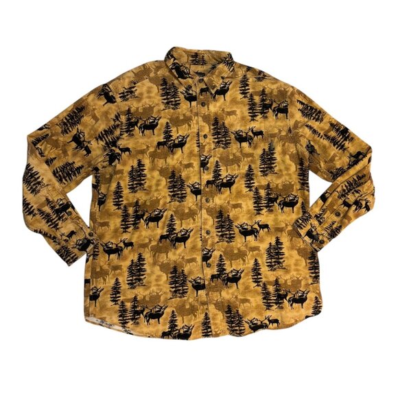 Woolrich Other - Woolrich 100% Cotton Dark Wheat Whitetail Forest Print Outdoors Hunting Shirt